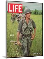 Soldiers Walking Through Grass in Vietnam, June 12, 1964-Larry Burrows-Mounted Photographic Print