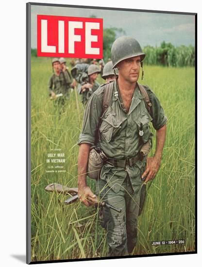 Soldiers Walking Through Grass in Vietnam, June 12, 1964-Larry Burrows-Mounted Photographic Print