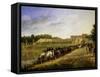 Soldiers Watering their Horses at Versailles in 1862-Jacques Marie Noel Fremy-Framed Stretched Canvas