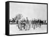 Soldiers with Cannon, Civil War-Lantern Press-Framed Stretched Canvas