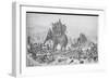 Soldiers with Elephant Crossing River-null-Framed Giclee Print