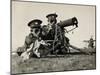 Soldiers with Gas Masks-null-Mounted Photographic Print