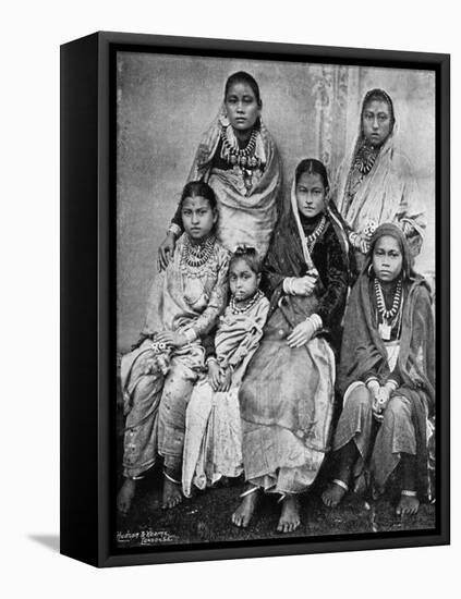 Soldiers Wives and Children of the 44th Gurkhas, 1896-Bourne & Shepherd-Framed Stretched Canvas