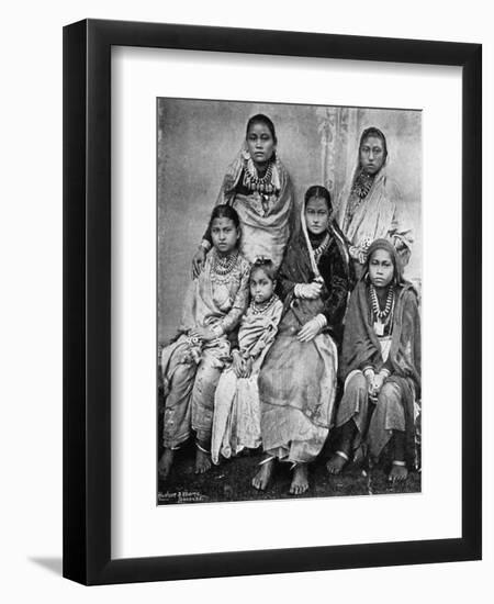 Soldiers Wives and Children of the 44th Gurkhas, 1896-Bourne & Shepherd-Framed Premium Giclee Print