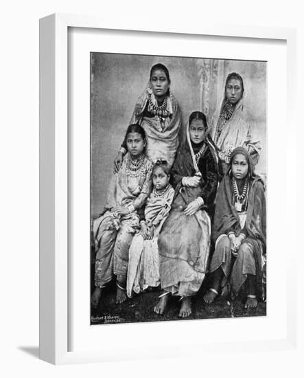 Soldiers Wives and Children of the 44th Gurkhas, 1896-Bourne & Shepherd-Framed Giclee Print