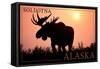 Soldotna, Alaska - Moose Silhouette-Lantern Press-Framed Stretched Canvas