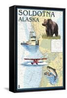 Soldotna, Alaska - Nautical Chart-Lantern Press-Framed Stretched Canvas