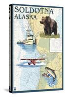 Soldotna, Alaska - Nautical Chart-Lantern Press-Stretched Canvas