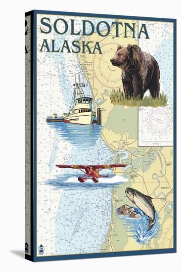Soldotna, Alaska - Nautical Chart-Lantern Press-Stretched Canvas