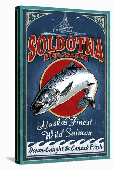 Soldotna, Alaska - Salmon-Lantern Press-Stretched Canvas