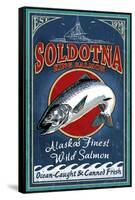 Soldotna, Alaska - Salmon-Lantern Press-Framed Stretched Canvas