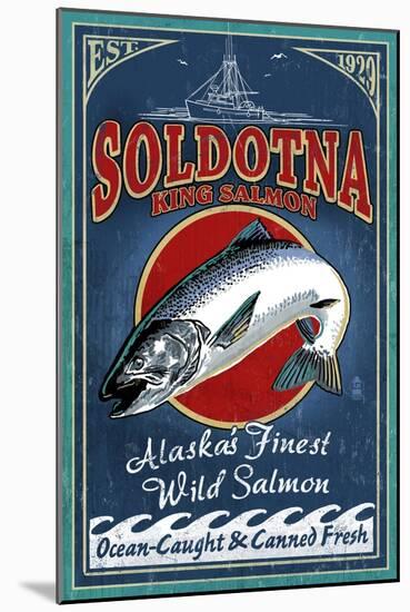 Soldotna, Alaska - Salmon-Lantern Press-Mounted Art Print