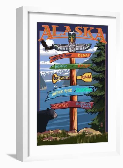 Soldotna, Alaska - Sign Destinations-Lantern Press-Framed Art Print