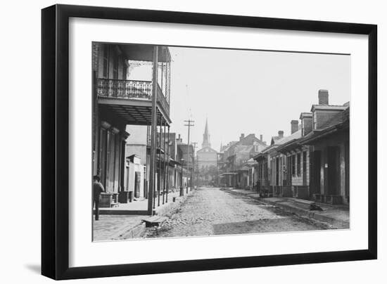 Sole Pedestrian in New Orleans's Street-Jackson-Framed Art Print