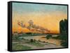 Soleil couchant a Ivry-sunset at Ivry, 1874 Canvas, 65 x 81 cm R. F.1951-34.-Jean-Baptiste-Armand Guillaumin-Framed Stretched Canvas