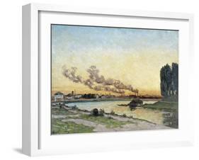 Soleil couchant à Ivry-Armand Guillaumin-Framed Giclee Print