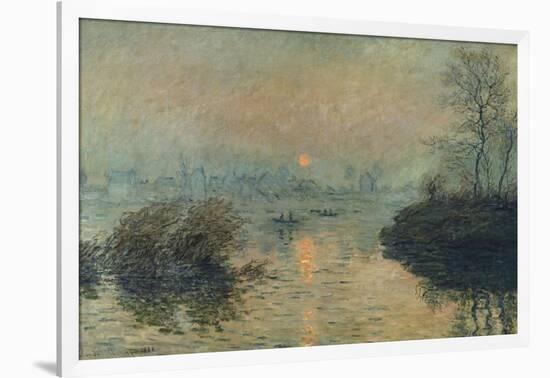 Soleil couchant à Lavacourt, effet d'hiver-Claude Monet-Framed Giclee Print