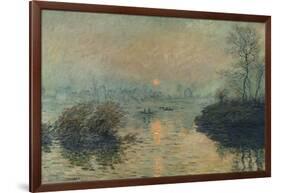 Soleil couchant à Lavacourt, effet d'hiver-Claude Monet-Framed Giclee Print