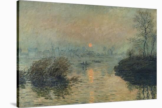 Soleil couchant à Lavacourt, effet d'hiver-Claude Monet-Stretched Canvas