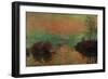 Soleil couchant a Lavacourt-Setting sun on the Seine at Lavacourt, effect of winter, 1880-Claude Monet-Framed Giclee Print