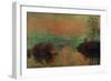 Soleil couchant a Lavacourt-Setting sun on the Seine at Lavacourt, effect of winter, 1880-Claude Monet-Framed Giclee Print