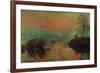 Soleil couchant a Lavacourt-Setting sun on the Seine at Lavacourt, effect of winter, 1880-Claude Monet-Framed Giclee Print