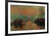 Soleil couchant a Lavacourt-Setting sun on the Seine at Lavacourt, effect of winter, 1880-Claude Monet-Framed Giclee Print