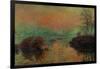 Soleil couchant a Lavacourt-Setting sun on the Seine at Lavacourt, effect of winter, 1880-Claude Monet-Framed Giclee Print