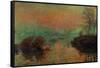 Soleil couchant a Lavacourt-Setting sun on the Seine at Lavacourt, effect of winter, 1880-Claude Monet-Framed Stretched Canvas