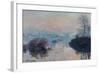 Soleil couchant sur la Seine à Lavacourt, effet d'hiver-Claude Monet-Framed Giclee Print