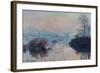 Soleil couchant sur la Seine à Lavacourt, effet d'hiver-Claude Monet-Framed Giclee Print