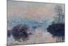 Soleil couchant sur la Seine à Lavacourt, effet d'hiver-Claude Monet-Mounted Giclee Print