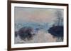 Soleil couchant sur la Seine à Lavacourt, effet d'hiver-Claude Monet-Framed Giclee Print