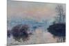 Soleil couchant sur la Seine à Lavacourt, effet d'hiver-Claude Monet-Mounted Giclee Print