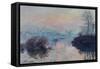 Soleil couchant sur la Seine à Lavacourt, effet d'hiver-Claude Monet-Framed Stretched Canvas