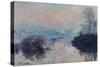 Soleil couchant sur la Seine à Lavacourt, effet d'hiver-Claude Monet-Stretched Canvas