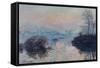 Soleil couchant sur la Seine à Lavacourt, effet d'hiver-Claude Monet-Framed Stretched Canvas