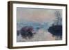 Soleil couchant sur la Seine à Lavacourt, effet d'hiver-Claude Monet-Framed Giclee Print