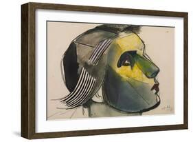 Solemn Head in Profile-Julio González-Framed Giclee Print