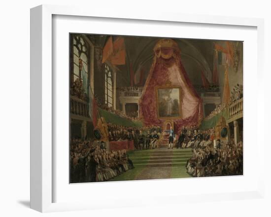 Solemn Inauguration of University of Ghent by the Prince of Orange in the Throne Room-Mattheus Ignatius van Bree-Framed Art Print