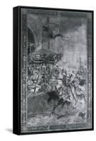 Solemn Joust on London Bridge, Late 15th Century-Richard Beavis-Framed Stretched Canvas