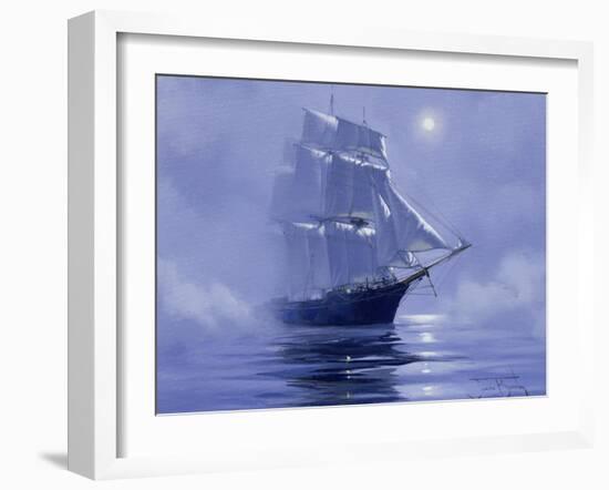 Solent'- Out of the Nightmist, 2009-James Brereton-Framed Giclee Print