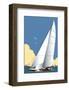 Solent Sailing Blank - Dave Thompson Contemporary Travel Print-Dave Thompson-Framed Giclee Print