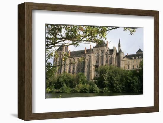 Solesmes Benedictine Abbey overlooking the Sarthe River, Solesmes, Sarthe, France-Godong-Framed Photographic Print