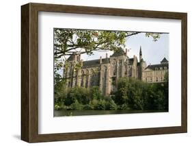 Solesmes Benedictine Abbey overlooking the Sarthe River, Solesmes, Sarthe, France-Godong-Framed Photographic Print