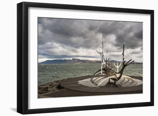 Solfar (Sun Voyager) Sculpture by Jon Gunnar Arnason in Reykjavik, Iceland, Polar Regions-Michael Snell-Framed Photographic Print