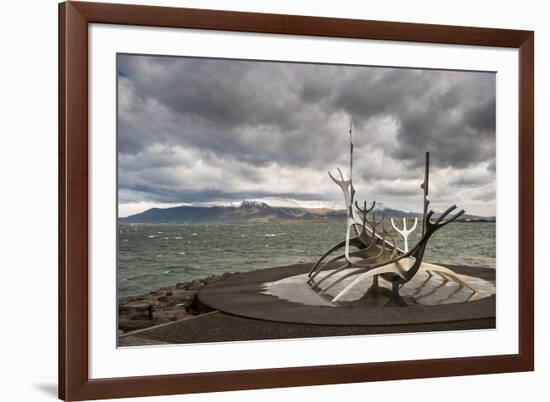 Solfar (Sun Voyager) Sculpture by Jon Gunnar Arnason in Reykjavik, Iceland, Polar Regions-Michael Snell-Framed Photographic Print