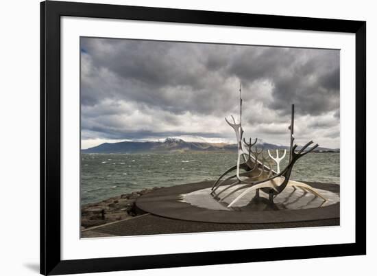 Solfar (Sun Voyager) Sculpture by Jon Gunnar Arnason in Reykjavik, Iceland, Polar Regions-Michael Snell-Framed Photographic Print