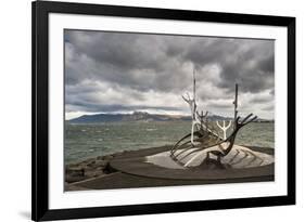 Solfar (Sun Voyager) Sculpture by Jon Gunnar Arnason in Reykjavik, Iceland, Polar Regions-Michael Snell-Framed Photographic Print