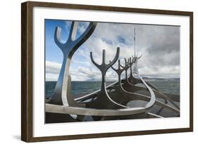 Solfar (Sun Voyager) Sculpture by Jon Gunnar Arnason in Reykjavik, Iceland, Polar Regions-Michael Snell-Framed Photographic Print